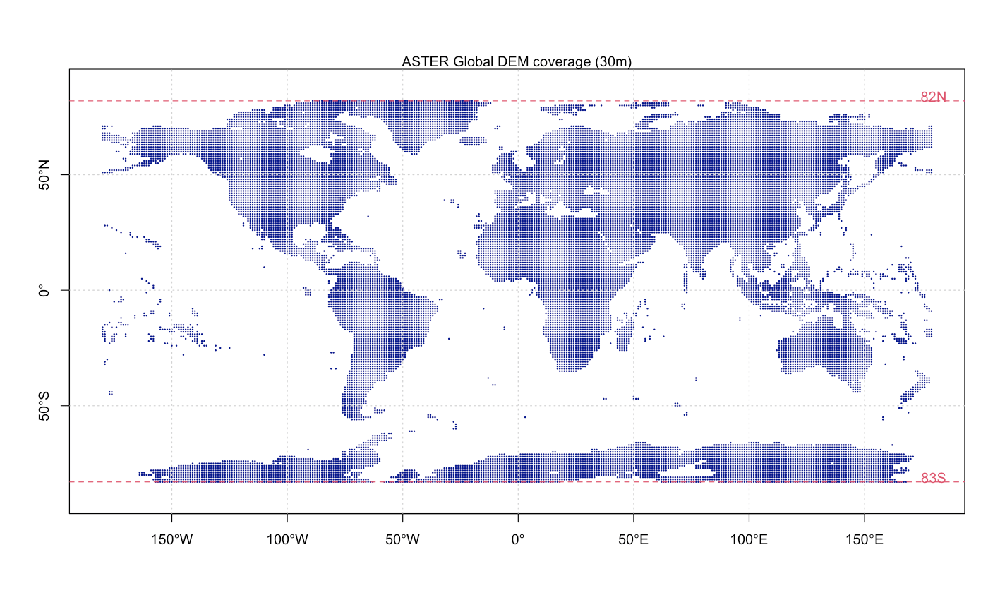 ASTER GDEM 高程数据示例：30 m 分辨率，可清晰展现流域地形起伏与山谷形态。